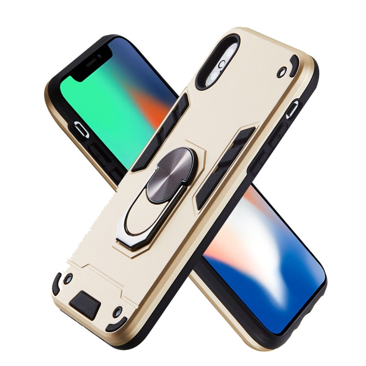 For iPhone X / XS 2 in 1 Armour Series PC + TPU Protective Case with Ring Holder