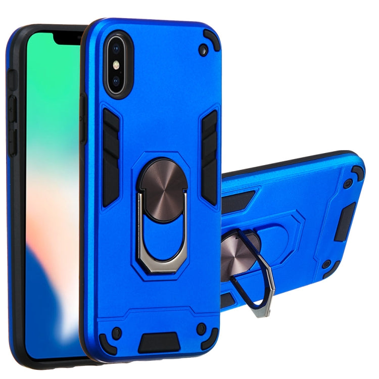 For iPhone X / XS 2 in 1 Armour Series PC + TPU Protective Case with Ring Holder