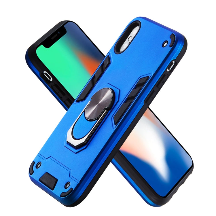 For iPhone X / XS 2 in 1 Armour Series PC + TPU Protective Case with Ring Holder