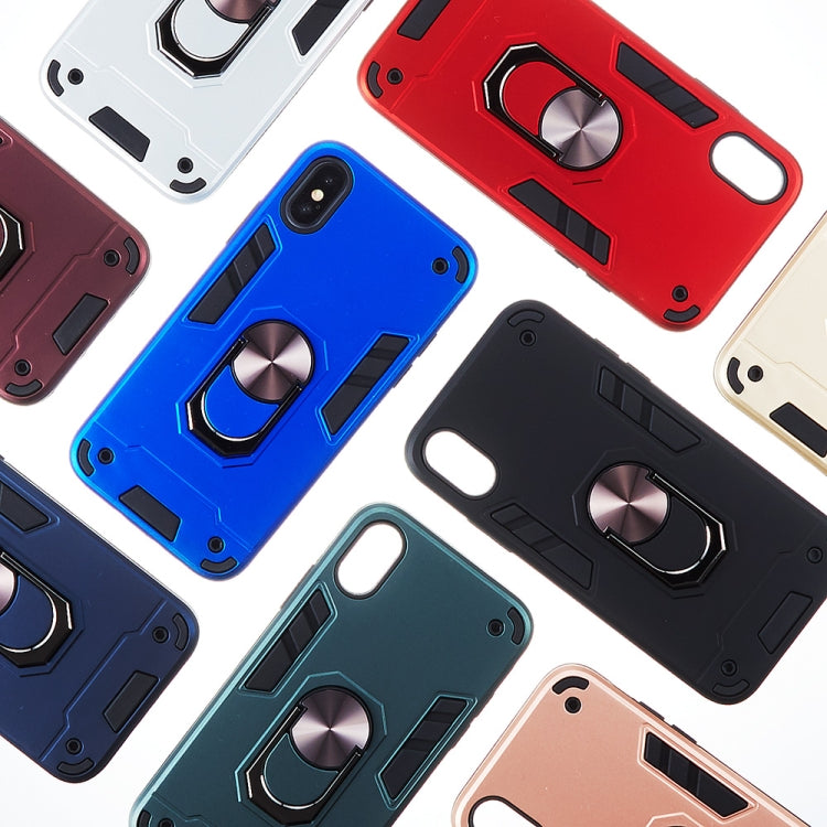 For iPhone X / XS 2 in 1 Armour Series PC + TPU Protective Case with Ring Holder