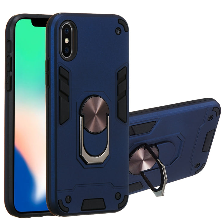 For iPhone X / XS 2 in 1 Armour Series PC + TPU Protective Case with Ring Holder