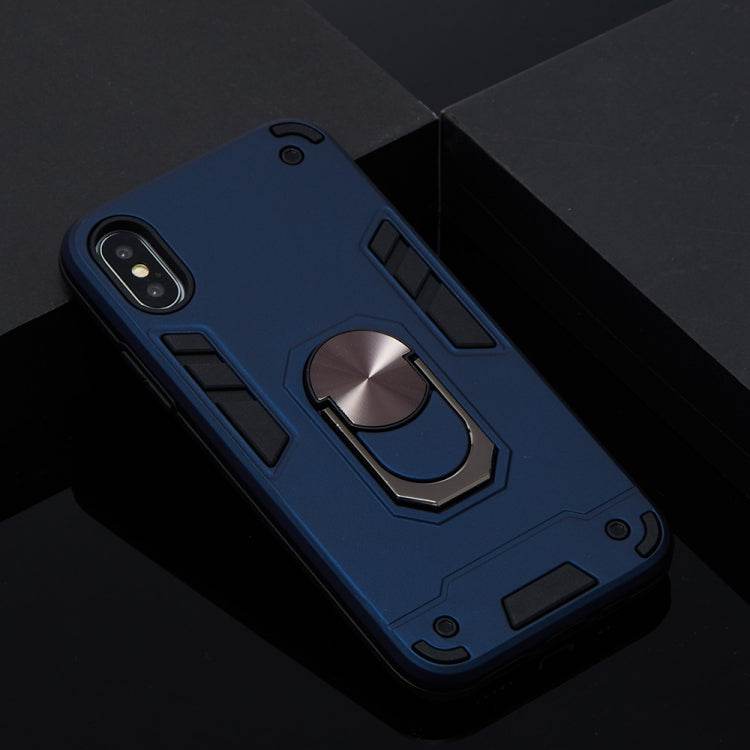 For iPhone X / XS 2 in 1 Armour Series PC + TPU Protective Case with Ring Holder