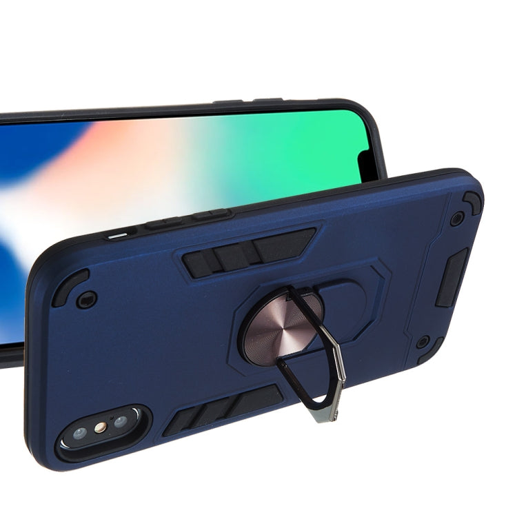 For iPhone X / XS 2 in 1 Armour Series PC + TPU Protective Case with Ring Holder