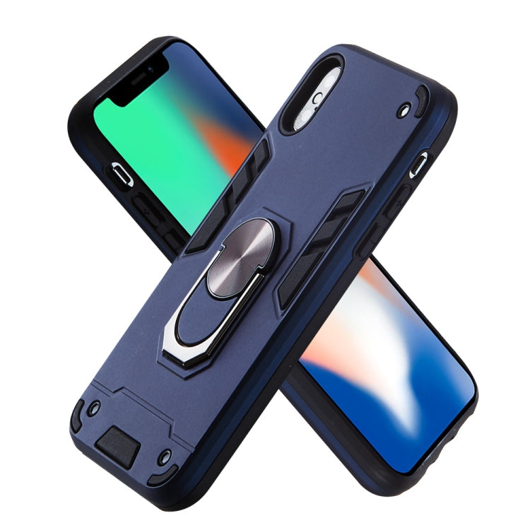 For iPhone X / XS 2 in 1 Armour Series PC + TPU Protective Case with Ring Holder