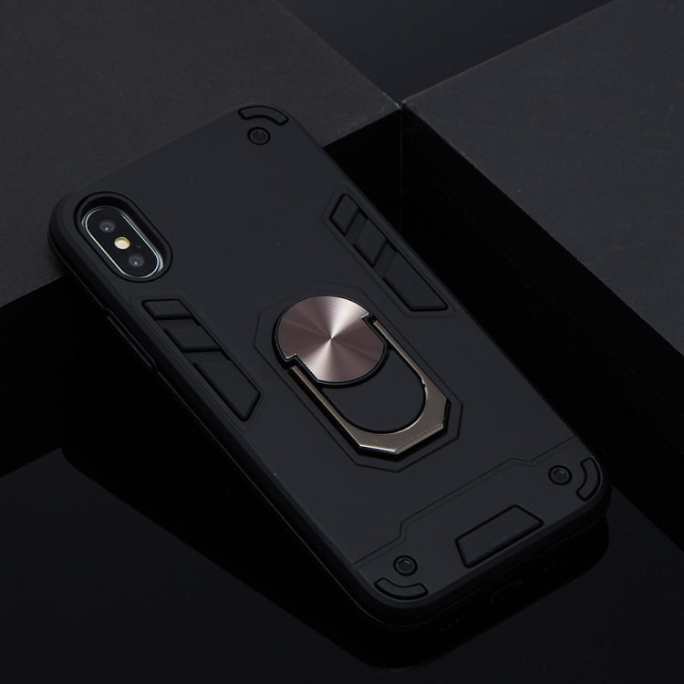 For iPhone X / XS 2 in 1 Armour Series PC + TPU Protective Case with Ring Holder