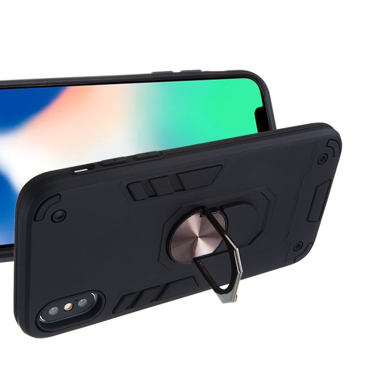 For iPhone X / XS 2 in 1 Armour Series PC + TPU Protective Case with Ring Holder