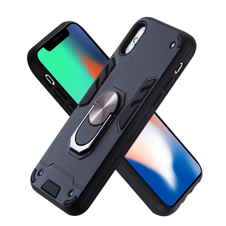 For iPhone X / XS 2 in 1 Armour Series PC + TPU Protective Case with Ring Holder