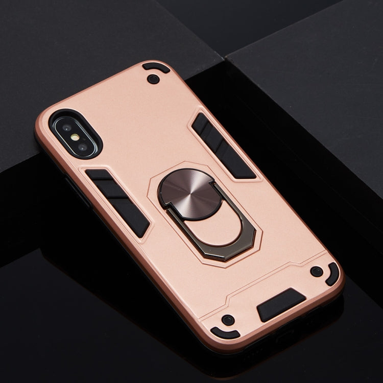 For iPhone X / XS 2 in 1 Armour Series PC + TPU Protective Case with Ring Holder