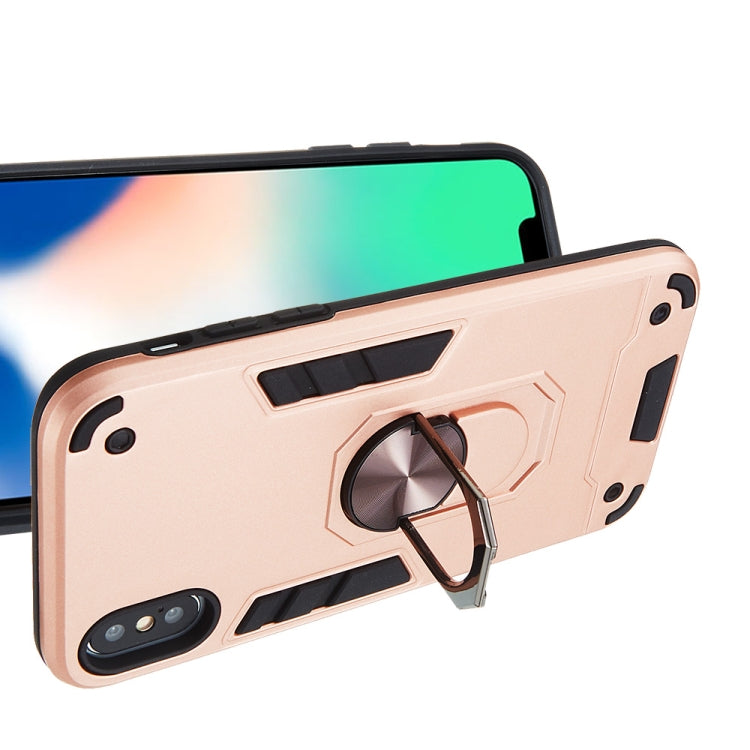 For iPhone X / XS 2 in 1 Armour Series PC + TPU Protective Case with Ring Holder