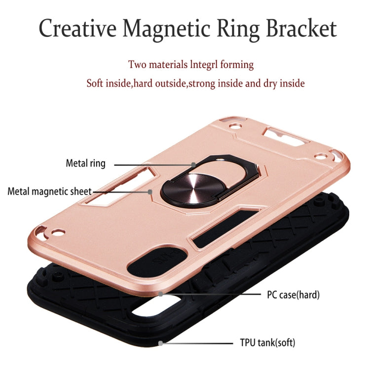 For iPhone X / XS 2 in 1 Armour Series PC + TPU Protective Case with Ring Holder