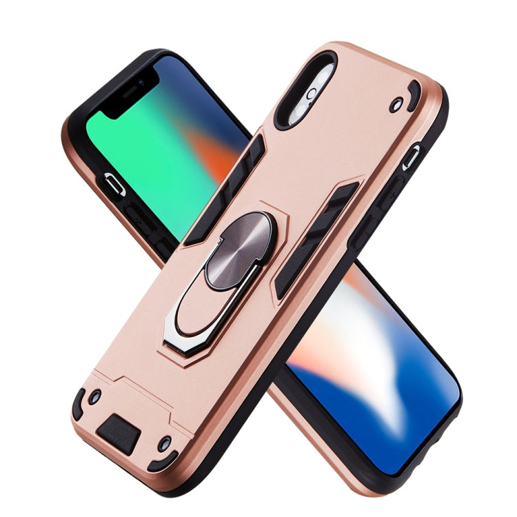 For iPhone X / XS 2 in 1 Armour Series PC + TPU Protective Case with Ring Holder