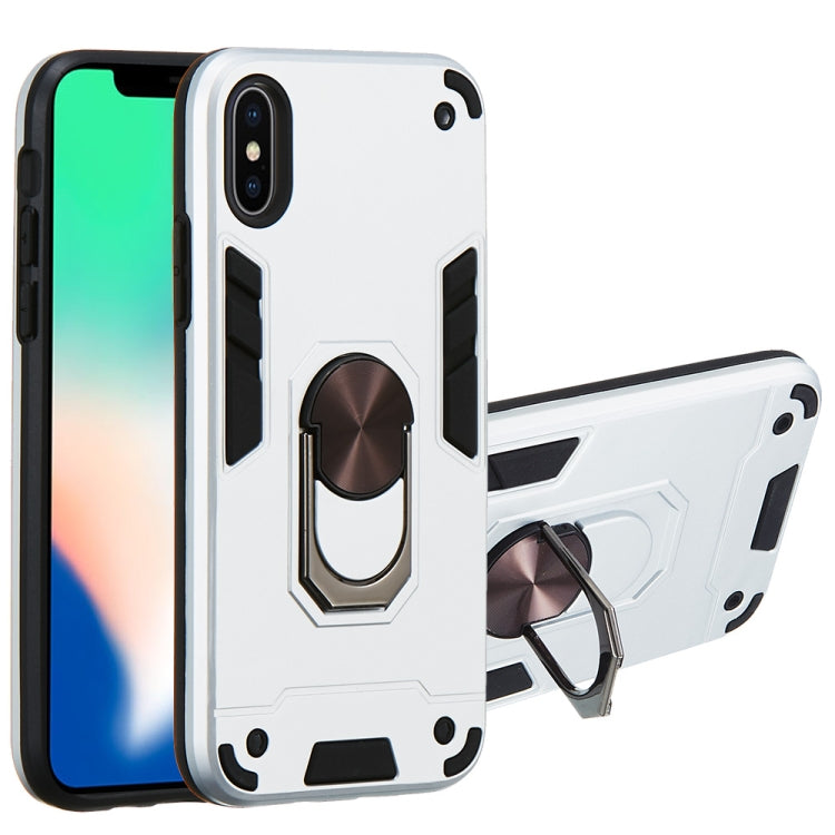 For iPhone X / XS 2 in 1 Armour Series PC + TPU Protective Case with Ring Holder