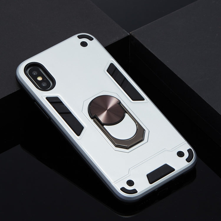 For iPhone X / XS 2 in 1 Armour Series PC + TPU Protective Case with Ring Holder
