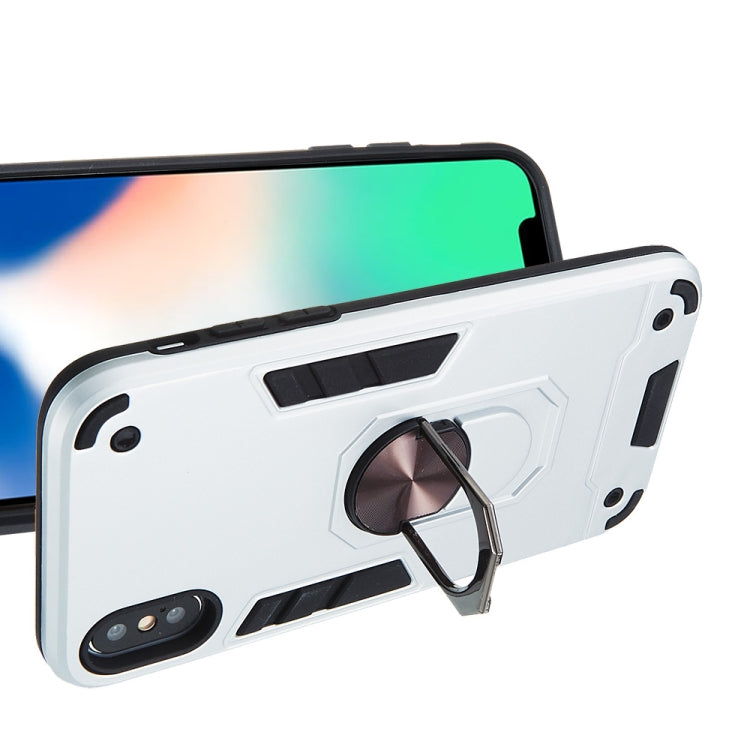 For iPhone X / XS 2 in 1 Armour Series PC + TPU Protective Case with Ring Holder