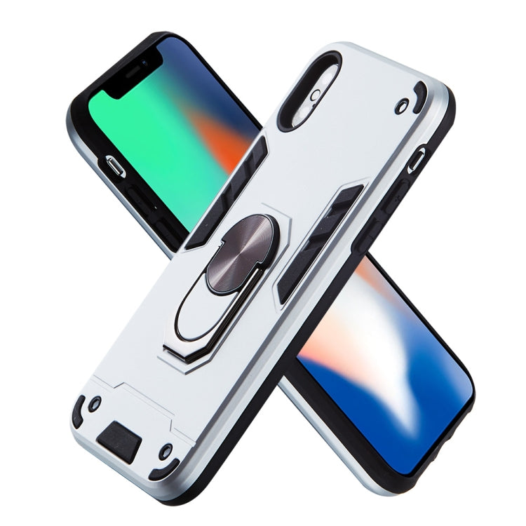 For iPhone X / XS 2 in 1 Armour Series PC + TPU Protective Case with Ring Holder