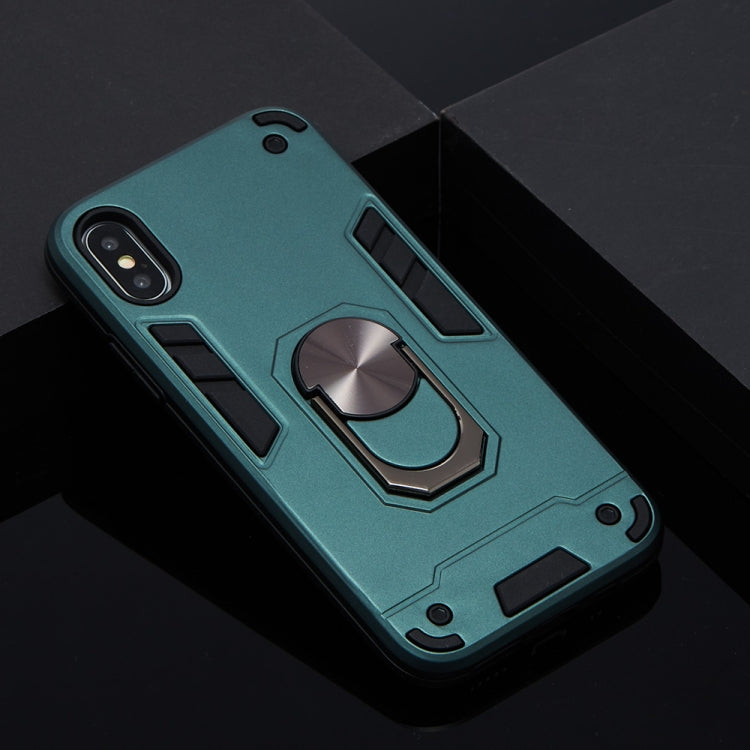 For iPhone X / XS 2 in 1 Armour Series PC + TPU Protective Case with Ring Holder