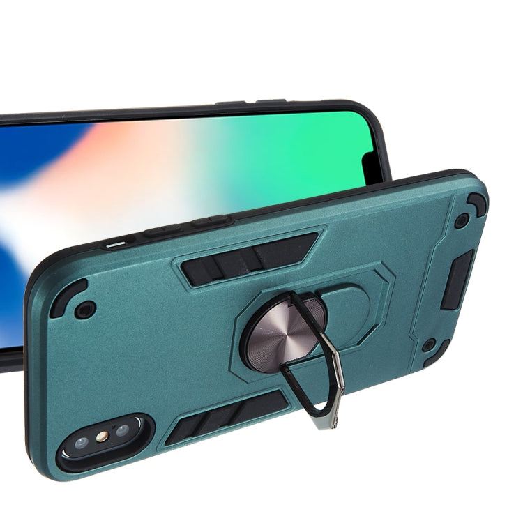 For iPhone X / XS 2 in 1 Armour Series PC + TPU Protective Case with Ring Holder