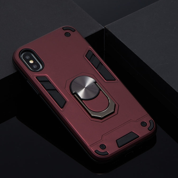 For iPhone X / XS 2 in 1 Armour Series PC + TPU Protective Case with Ring Holder