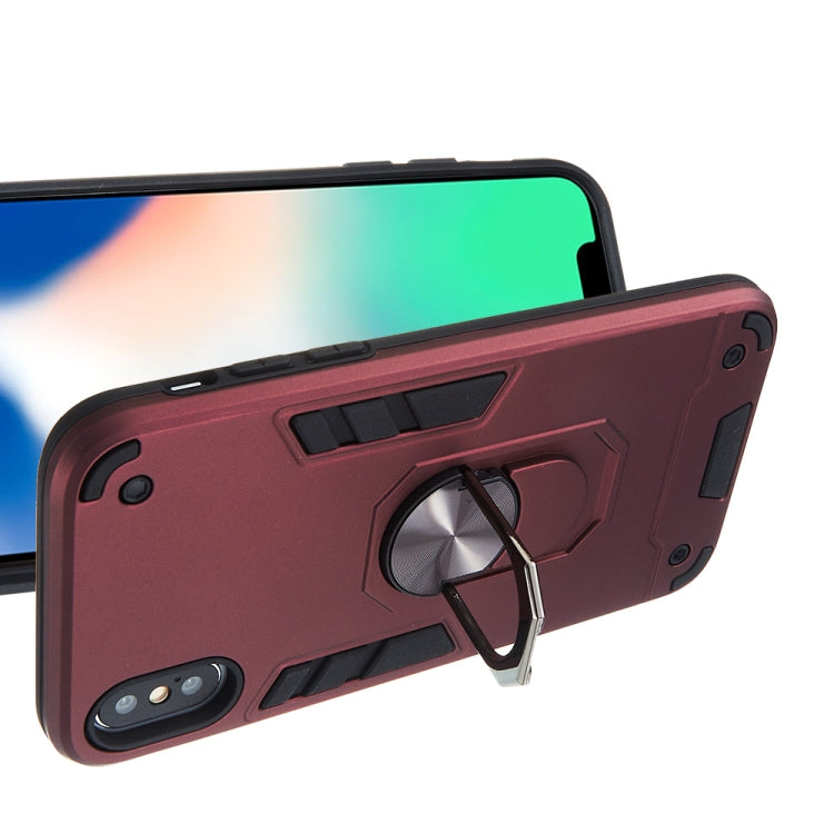For iPhone X / XS 2 in 1 Armour Series PC + TPU Protective Case with Ring Holder