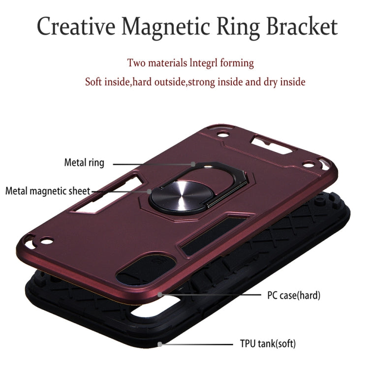 For iPhone X / XS 2 in 1 Armour Series PC + TPU Protective Case with Ring Holder