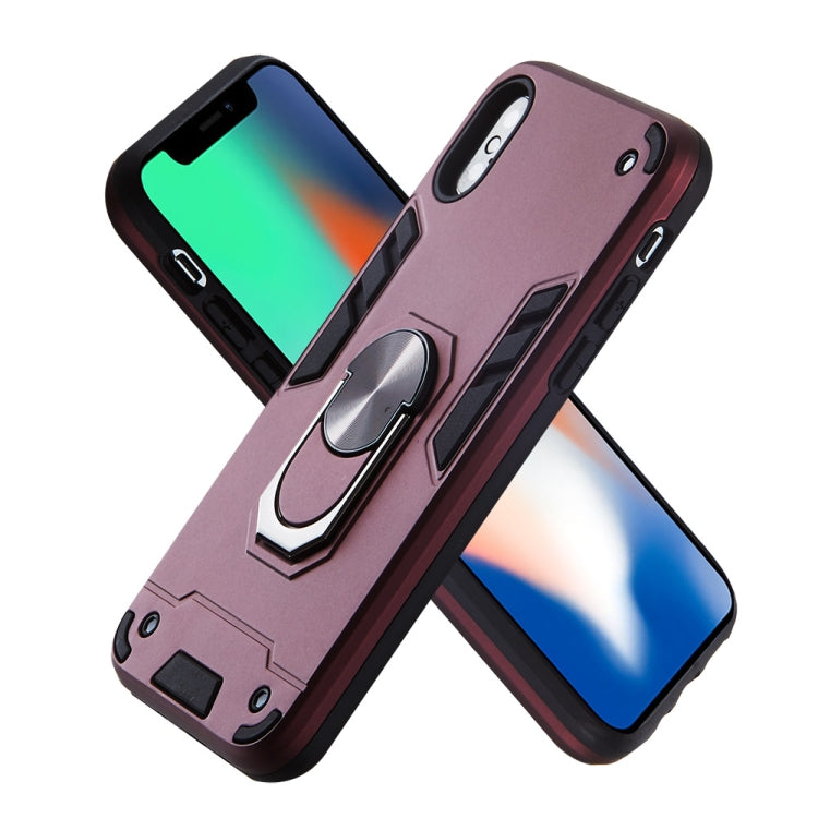 For iPhone X / XS 2 in 1 Armour Series PC + TPU Protective Case with Ring Holder