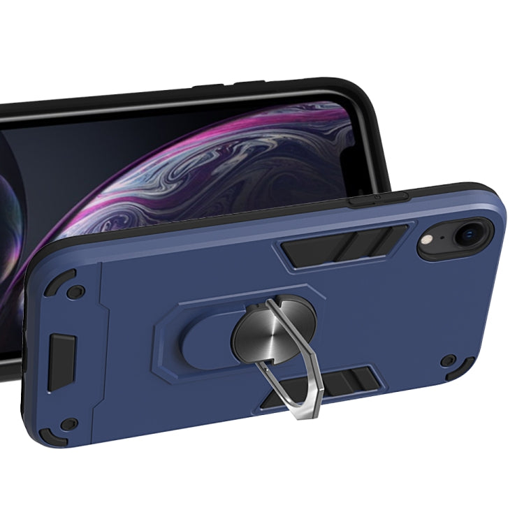 For iPhone XR 2 in 1 Armour Series PC + TPU Protective Case with Ring Holder