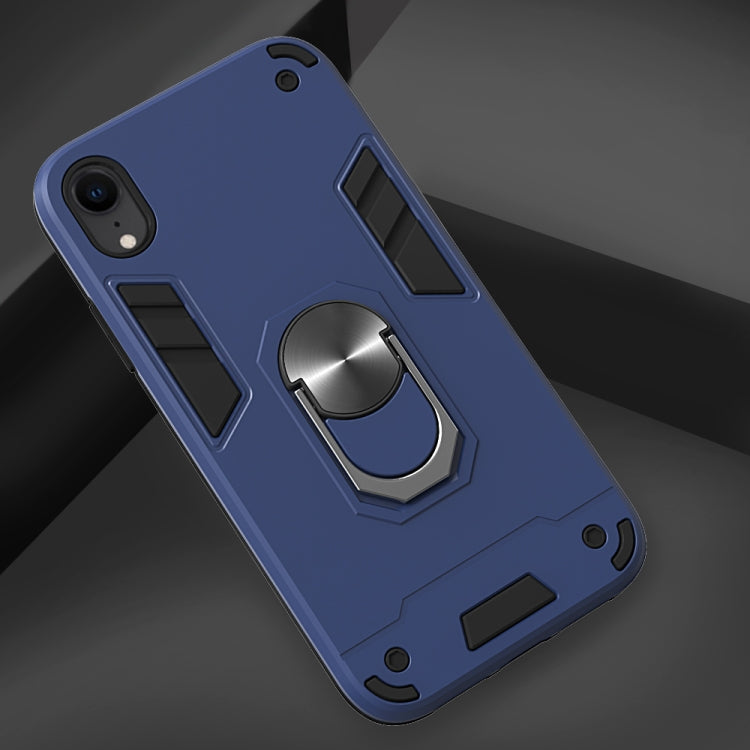 For iPhone XR 2 in 1 Armour Series PC + TPU Protective Case with Ring Holder