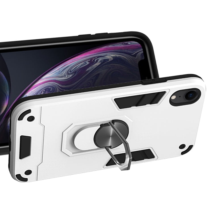 For iPhone XR 2 in 1 Armour Series PC + TPU Protective Case with Ring Holder