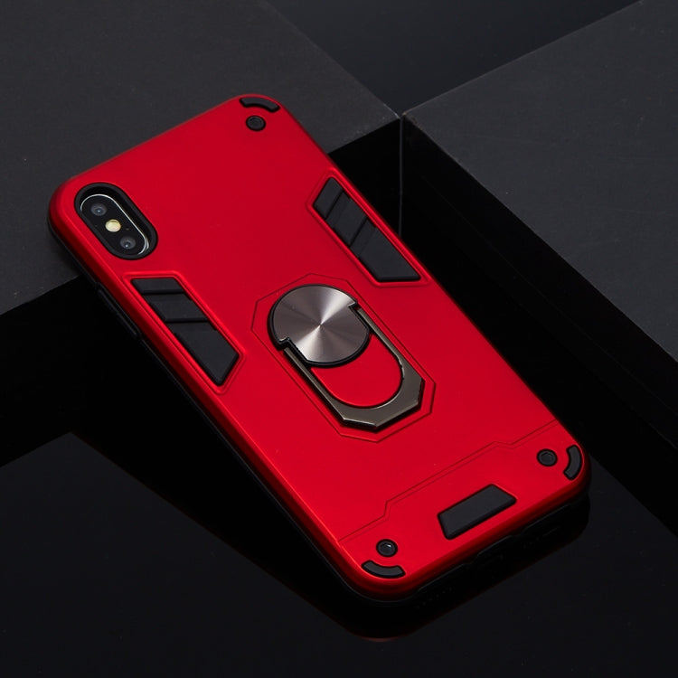 For iPhone XS Max 2 in 1 Armour Series PC + TPU Protective Case with Ring Holder