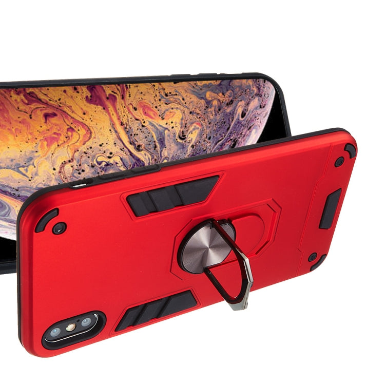 For iPhone XS Max 2 in 1 Armour Series PC + TPU Protective Case with Ring Holder