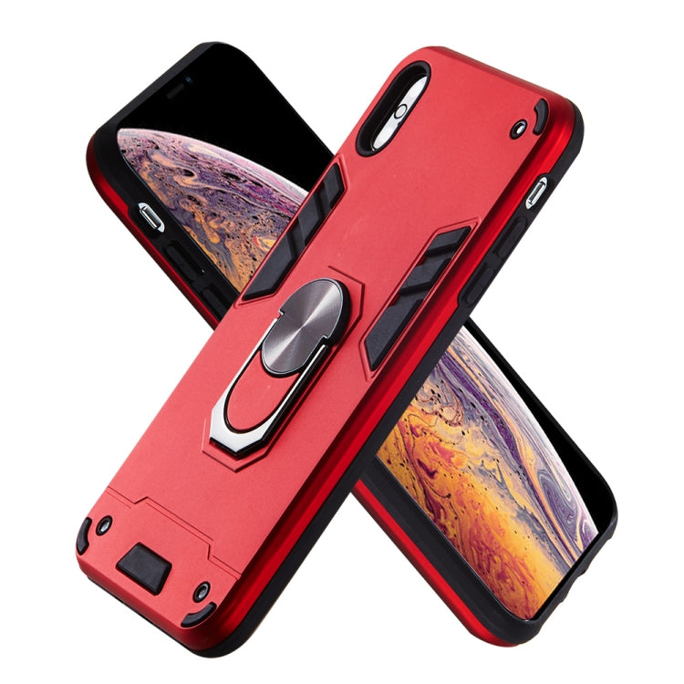 For iPhone XS Max 2 in 1 Armour Series PC + TPU Protective Case with Ring Holder