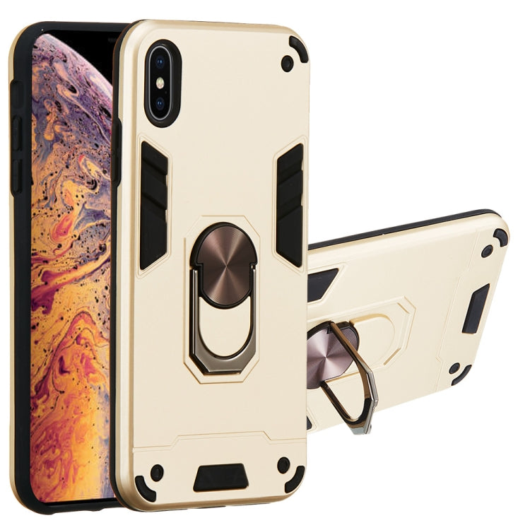 For iPhone XS Max 2 in 1 Armour Series PC + TPU Protective Case with Ring Holder