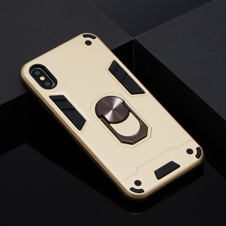 For iPhone XS Max 2 in 1 Armour Series PC + TPU Protective Case with Ring Holder
