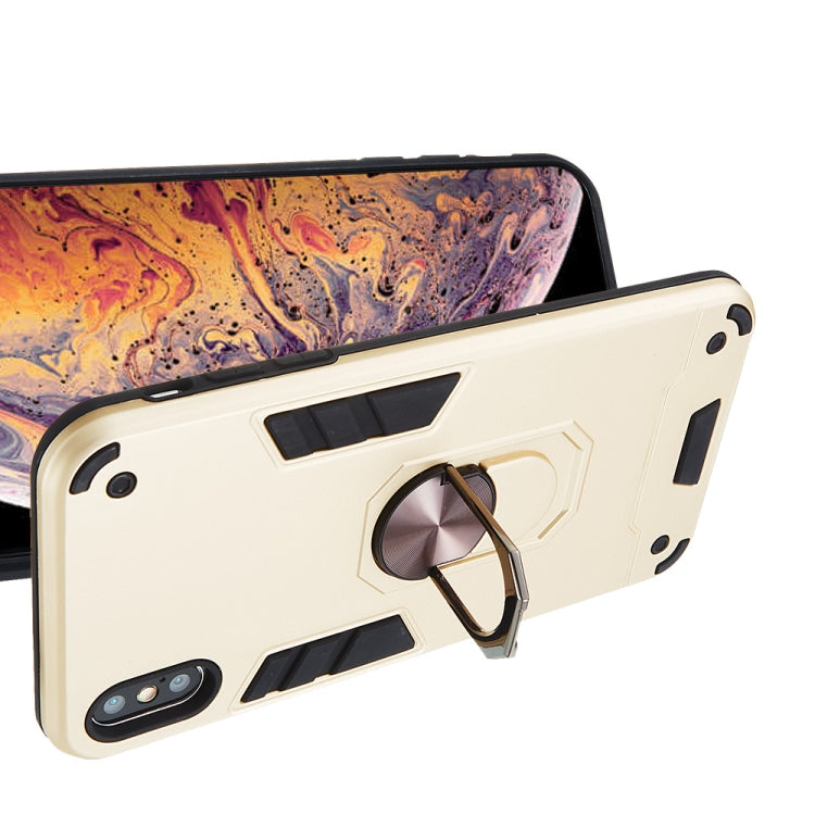 For iPhone XS Max 2 in 1 Armour Series PC + TPU Protective Case with Ring Holder