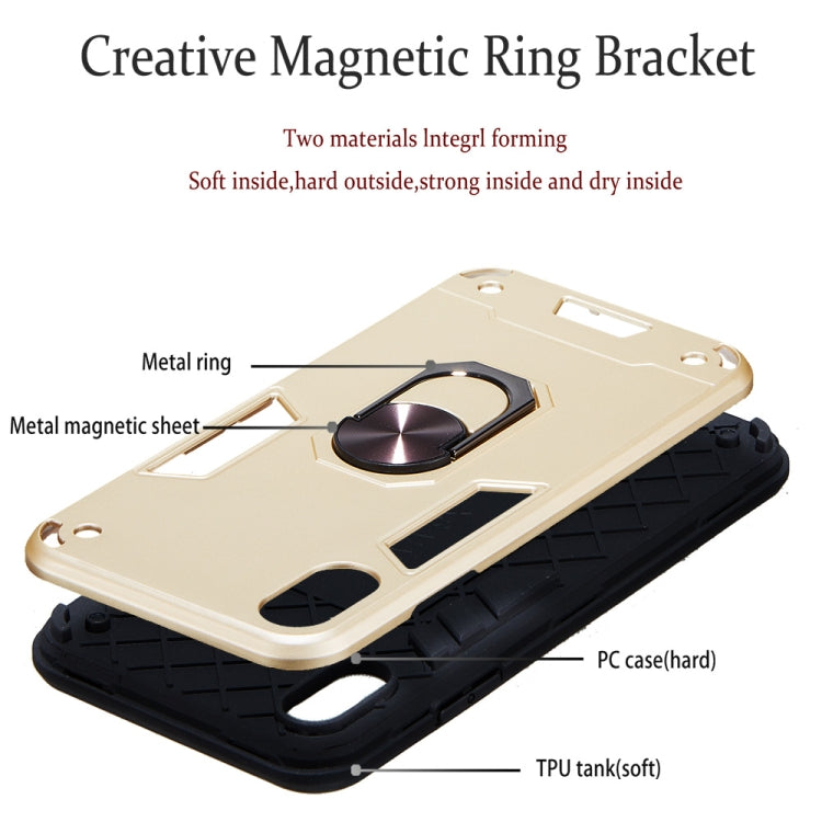 For iPhone XS Max 2 in 1 Armour Series PC + TPU Protective Case with Ring Holder