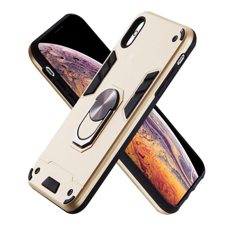 For iPhone XS Max 2 in 1 Armour Series PC + TPU Protective Case with Ring Holder