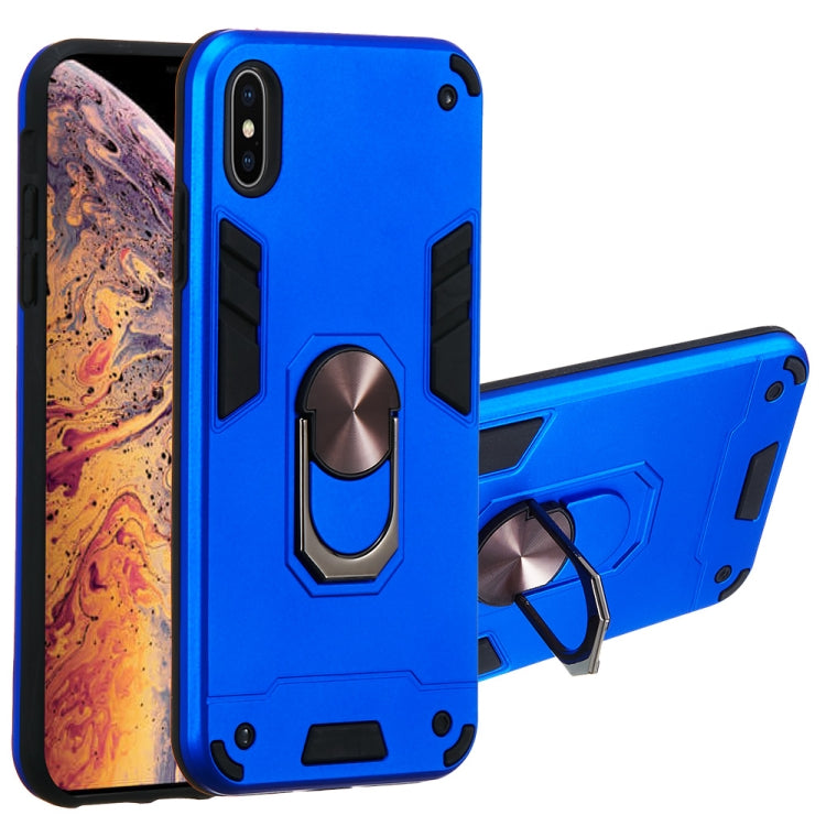 For iPhone XS Max 2 in 1 Armour Series PC + TPU Protective Case with Ring Holder