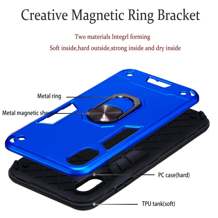For iPhone XS Max 2 in 1 Armour Series PC + TPU Protective Case with Ring Holder
