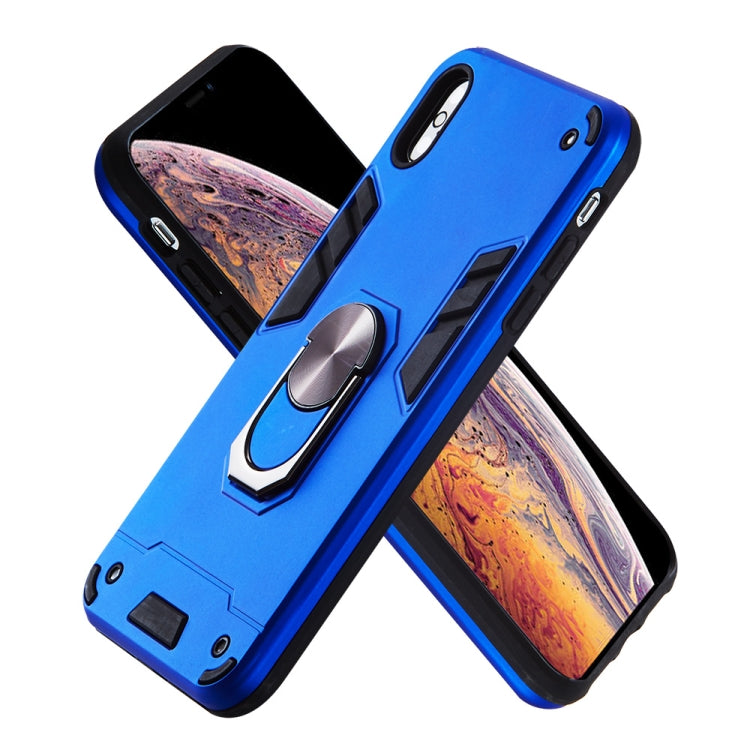 For iPhone XS Max 2 in 1 Armour Series PC + TPU Protective Case with Ring Holder