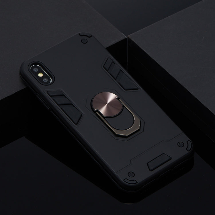 For iPhone XS Max 2 in 1 Armour Series PC + TPU Protective Case with Ring Holder