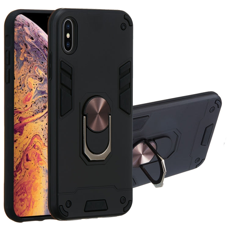 For iPhone XS Max 2 in 1 Armour Series PC + TPU Protective Case with Ring Holder