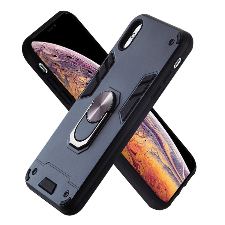 For iPhone XS Max 2 in 1 Armour Series PC + TPU Protective Case with Ring Holder