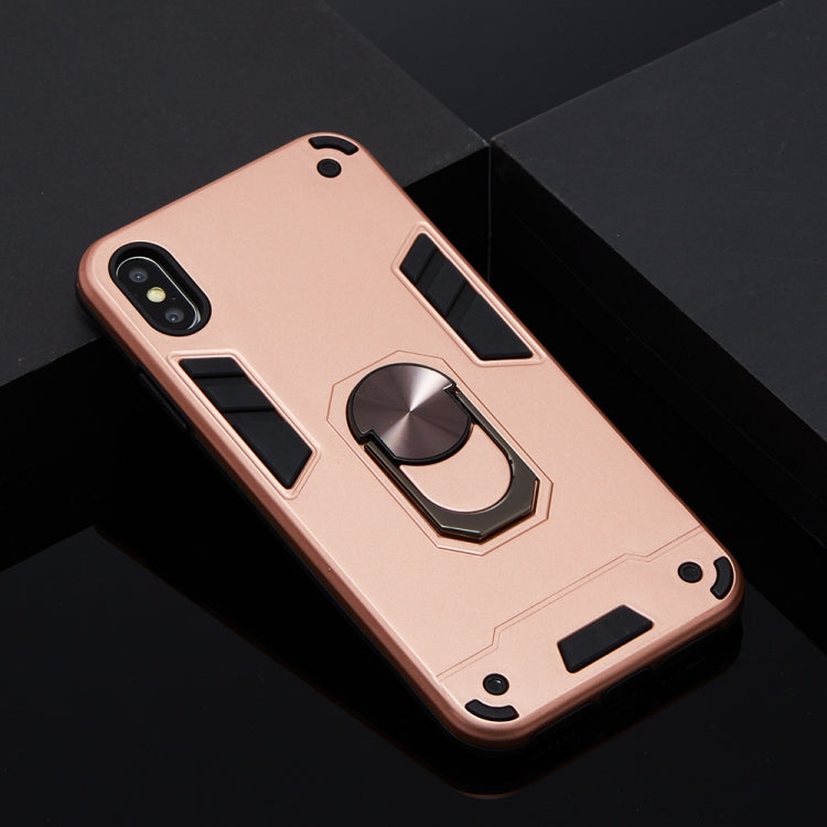 For iPhone XS Max 2 in 1 Armour Series PC + TPU Protective Case with Ring Holder