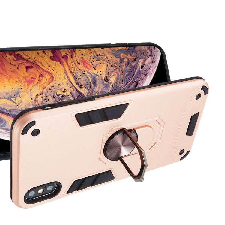 For iPhone XS Max 2 in 1 Armour Series PC + TPU Protective Case with Ring Holder