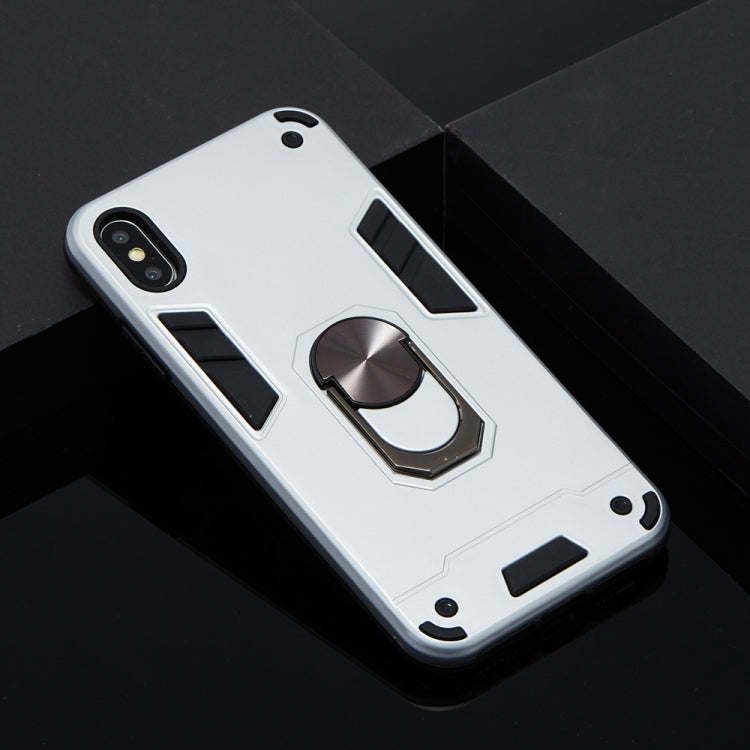 For iPhone XS Max 2 in 1 Armour Series PC + TPU Protective Case with Ring Holder
