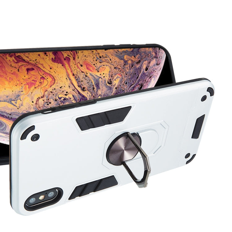 For iPhone XS Max 2 in 1 Armour Series PC + TPU Protective Case with Ring Holder