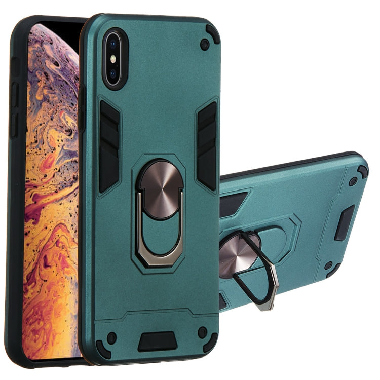 For iPhone XS Max 2 in 1 Armour Series PC + TPU Protective Case with Ring Holder