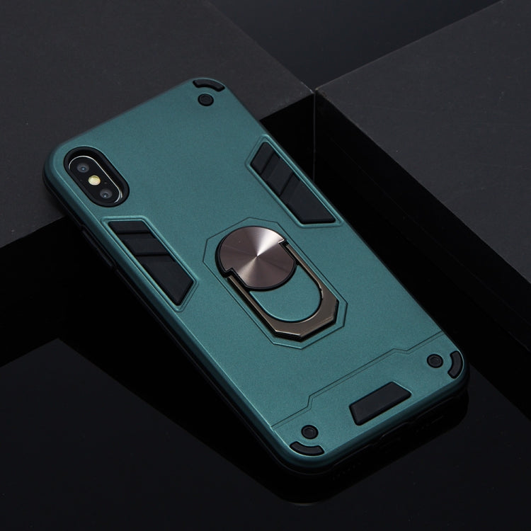For iPhone XS Max 2 in 1 Armour Series PC + TPU Protective Case with Ring Holder