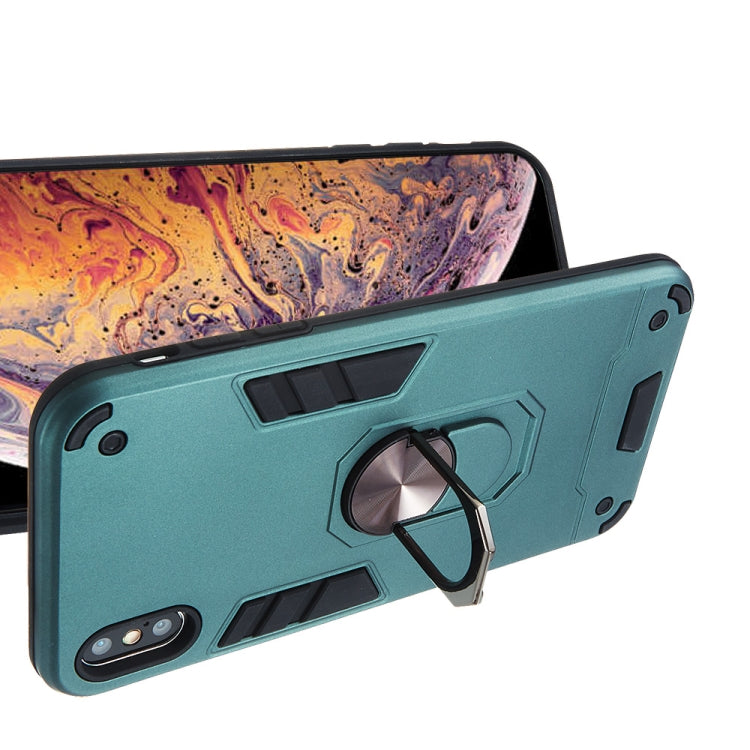 For iPhone XS Max 2 in 1 Armour Series PC + TPU Protective Case with Ring Holder