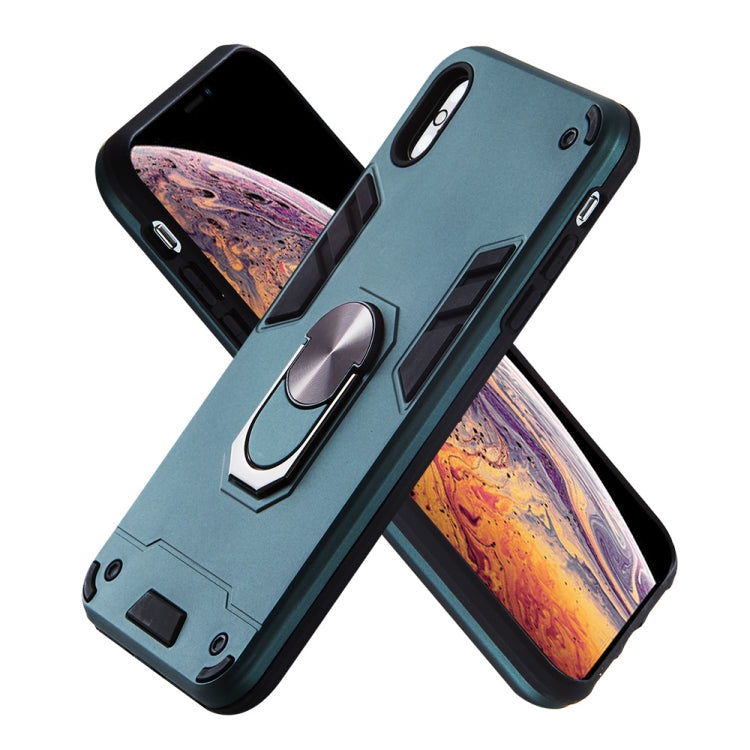 For iPhone XS Max 2 in 1 Armour Series PC + TPU Protective Case with Ring Holder